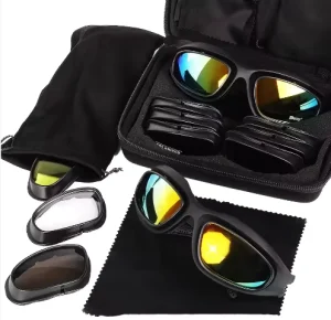 C5 Tactical Goggles with UV400 Polarized Lenses Windproof Anti-Fog Eyewear for Skiing Outdoor Travel and Cycling