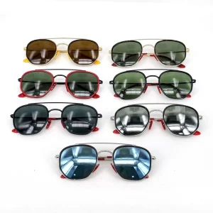 CE Glasses Women Men Glass UV400 Polarized Metal Frame Sunglasses