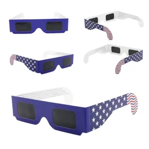 CE &ISO 12312 2 Certified Safe Solar Eclipse Glasses Lightweight Cardboard Design with Protection Lenses
