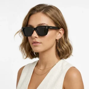 CP Material Vintage Square-Frame Sunglasses with UV400 Protection