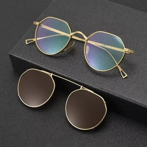 CS-KMN9916 Magnetic Clip-On Optical Eyeglasses with Sunglasses and Reading Lenses