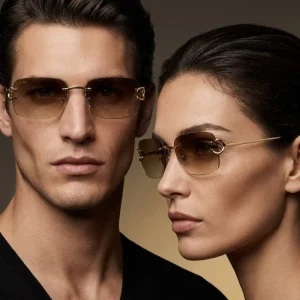 CT Square Rimless Sunglasses Fashion Men Women Shades Uv400 Retro Horn Luxury Brand Designer Glasses