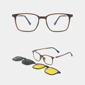 CT00437 Square Full-Rim Polarized Sunglasses Ultem Frame Magnetic Foldable Night Vision Anti-Glare