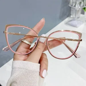 CX 8327 Retro Cat-Eye Full-Frame Non-Prescription Blue-Light Protection Eyeglass Frames