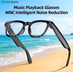 CY01 Smart Glasses with Music Playback, WNC Noise Reduction, Call, 2K Camera, WiFi and Audio