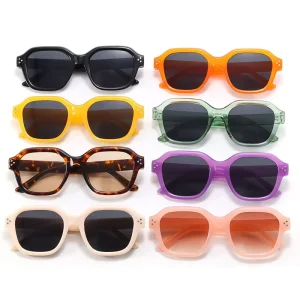 Candy Color Retro Large Square Frame Sunglasses