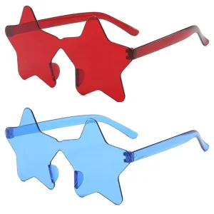 Candy-Colored Frameless Star-Shaped UV-Resistant Sunglasses for Women