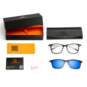 Carbon Fiber Titanium Eyeglasses Magnetic Clip-On Polarized Sunglasses