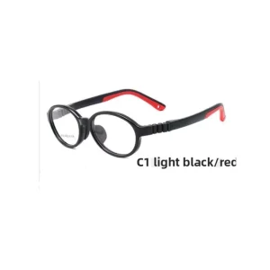 Cartoon Pattern Transparent Flexible Acetate Full-Rim Eyeglass Frames for Kids Ages 3-12