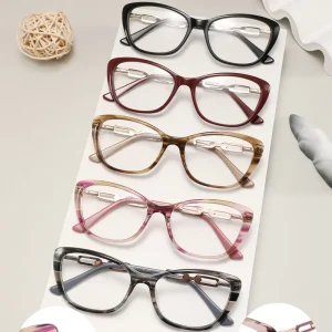 Cat-Eye Acetate Metal Eyeglasses Frames Optical Eyewear