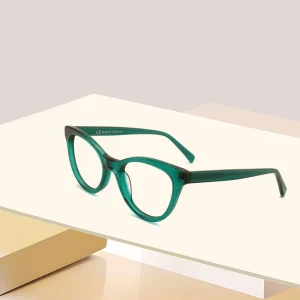 Cat Eye Acetate Optical Eyeglasses Frames Clear Wide Unisex Full Rim