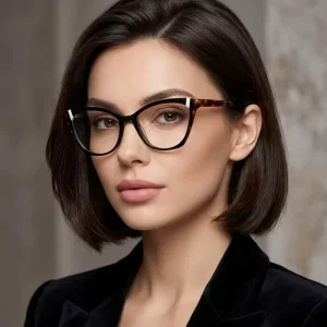 Cat-Eye Acetate Optical Frame for Women with Tortoise Gradient and Blue-Light Protection