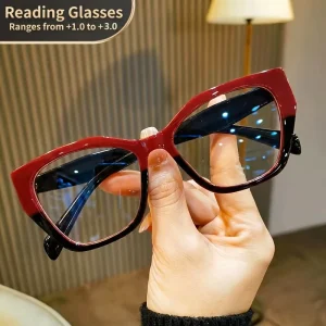 Cat-Eye Anti-Blue-Light Unisex Reading Glasses, HD Big Frame for Presbyopia