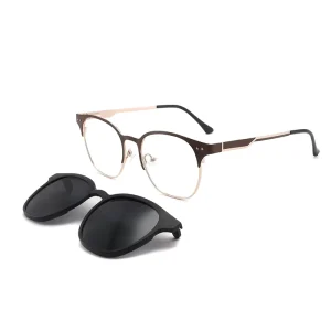 Cat Eye Frame Fashion Acetate Polarized TAC Sunglasses Magnetic Clip on 2 in 1 Sunglasses Women and Men