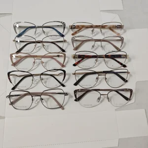 Cat Eye Metal Optical Frames Print Pattern Lightweight Women’s Eyeglasses