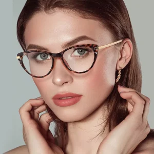 Cat Eye Optical Eyewear Women Photochromic Crystal Frame Anti Blue Light Glasses Myopia Prescription Eyeglasses Frames Ladies