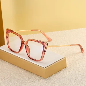 Cat-Eye Square Gradient TR90 Eyeglass Frames with Blue Light Blocking Lenses for Women