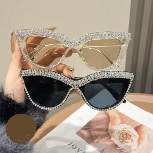 Cat-Eye Sunglasses, Diamond-Studded, Personalized