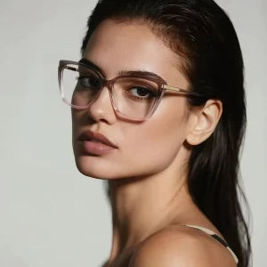 Cat-Eye TR90 Eyeglass Frames with Spring Hinges and Blue Light Blocking Lenses for Women
