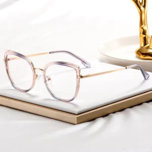 Cat-Eye TR90 Metal Frame Anti-Blue-Light Eyeglasses for Women
