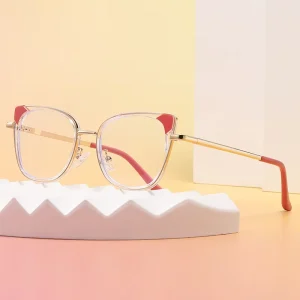 Cat-Eye TR90 Metal Spring Hinge Anti Blue Light Blocking Optical Eyeglass Frames for Women