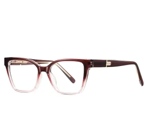 Cat-Eye TR90 Optical Eyeglass Frames with Gradient Color and Anti-Blue-Light Lenses for Women
