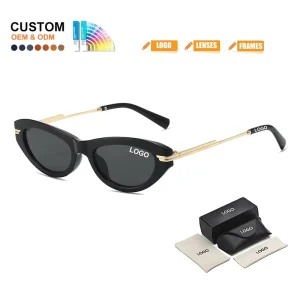 Cat-Eye Vintage Metal Sunglasses for Women, UV400