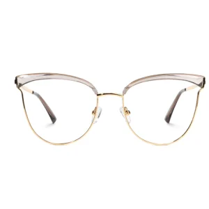 Cateye Mixed-Frame Optical Eyeglasses