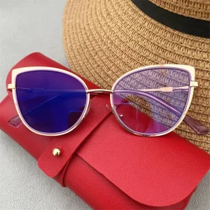 Cateye Spring Hinge Metal Black Green Lunett Photogray Antireflet Optical Photochromic Glasses Blue Light Women Alloy Solid
