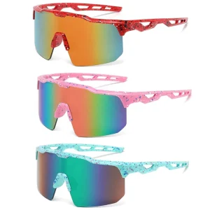 Children Cycling Glasses OEM UV400 Sport Bike Sunglasses PC One Piece Lens Running Outdoor Kids Sports Bicycle Road Eyewear