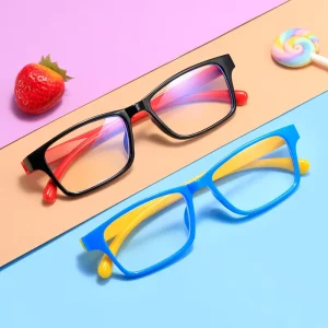 Children’s Blue Light Blocking Glasses Silicone Computer Glasses for Kids Boys Girls Anti Fatigue Eyewear