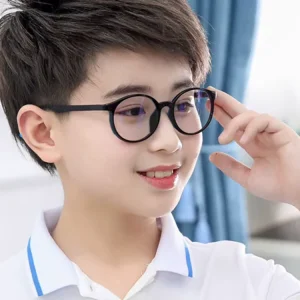 Children’s Blue Light Protection Round PC Lens Comfortable Fashion Clear Lens Lightweight Trendy Optical Daily Wear Eyewear