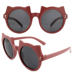 Children’s Cartoon Cat Sunglasses with TPEE Frame for Ages 3-8