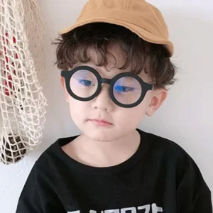 Children’s Clear Round Eyeglass Frames Anti-Blue-Light Blocking for Ages 3-8