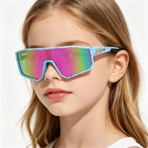 Children’s One-Piece Polarized Sports Sunglasses, UV400, Colorful