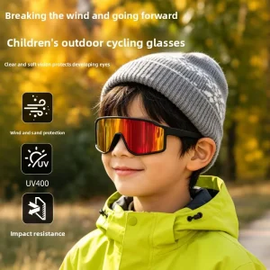 Children’s Polarized Full-Rim Outdoor Sports Eyewear Wind Sand Resistant UV Protective Anti-Glare Shock Resistant Impact-Proof