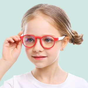Children’s Round Anti-Blue-Light Computer Glasses Rubber Optical Frame