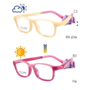 Children’s Yellow Round Soft Silicone Flexible Eyeglass Frames