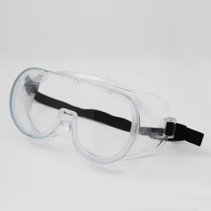 China Factory Medic Anti Fog Safety Goggles CE Standard Clear Lens Black Straps Anti UV Lab Goggles