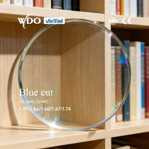 China Factory Ophthalmic Lenses UV420 Protection 1.56 Single Vision Blue Cut Clear Base Two-piece 75mm Diameter