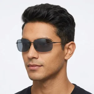 Classic Frameless TR90 Polarized Square Sunglasses for Men UV400 Protection
