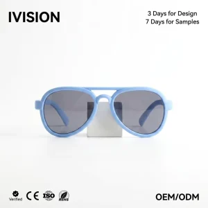 Classic Light Blue Sunglasses PC Material Double Bridge Sun Glasses Vintage Kids Adults Shades Factory
