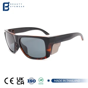 Classic Lightweight Sports Sunglasses TR90 Frame Retro Tortoiseshell Design Side Shield Protection for Men Outdoor