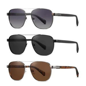 Classic Men Square Sunglasses Shades Fashion TAC Uv400 Vintage Metal Polarized Sport Sunglasses