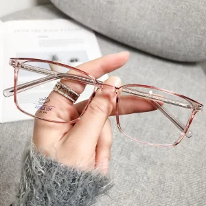 Classic Optical Frames Anti Blue Light Glasses Academic Style Square Metal Inserts Thin Rims TR90 Eyeglasses Frames