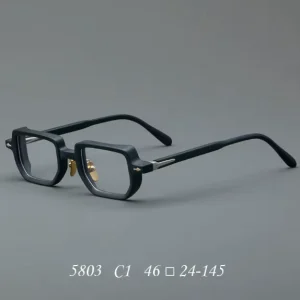Classic Retro Laminated Acetate Full Rim Oval Eyeglasses, Lightweight