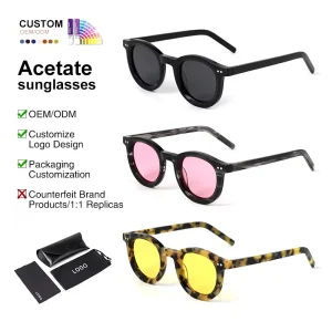 Classic Round Acetate Sunglasses