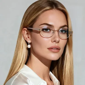 Classic Small Round Eye Glasses for Men Women Alloy Metal Frame Optical Eyewear Anti Blue Light Eye Spectacle Wide CP Pin Temple