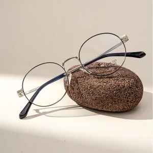 Classic Solid Full-Rim Round Spectacle Frames