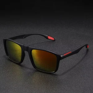 Classic Sports Eyewear Fashionable Lightweight Polarized Cycling Sunglasses Anti Slip Red Tips for Outdoor Sports Driving